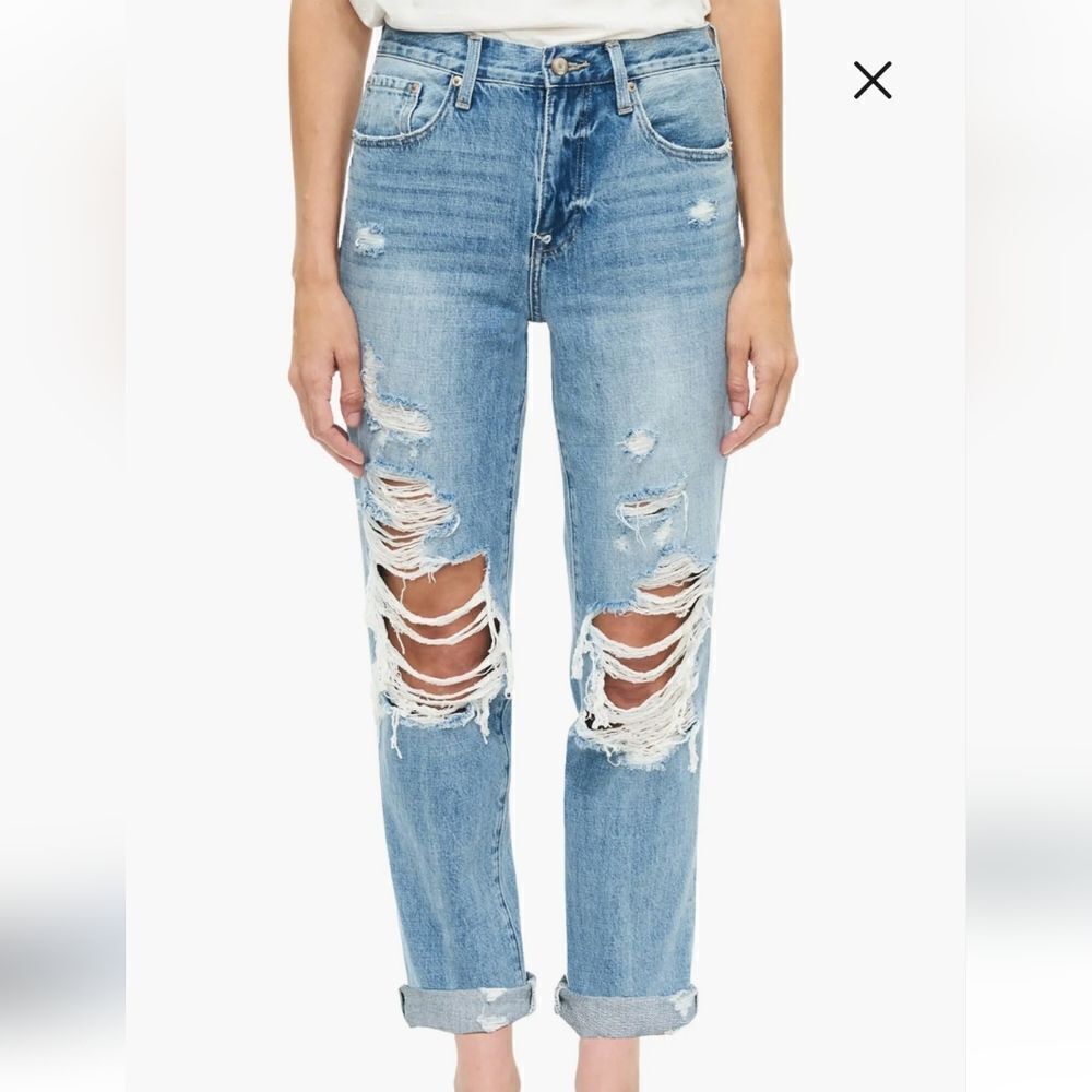Pistola High Rise Destroyed Relaxed Jeans Size 27